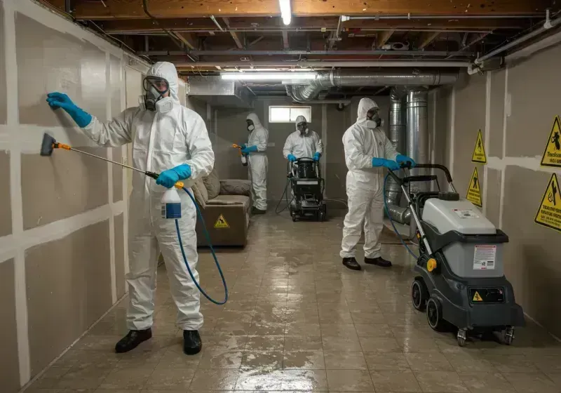 Basement Moisture Removal and Structural Drying process in Concord, NY